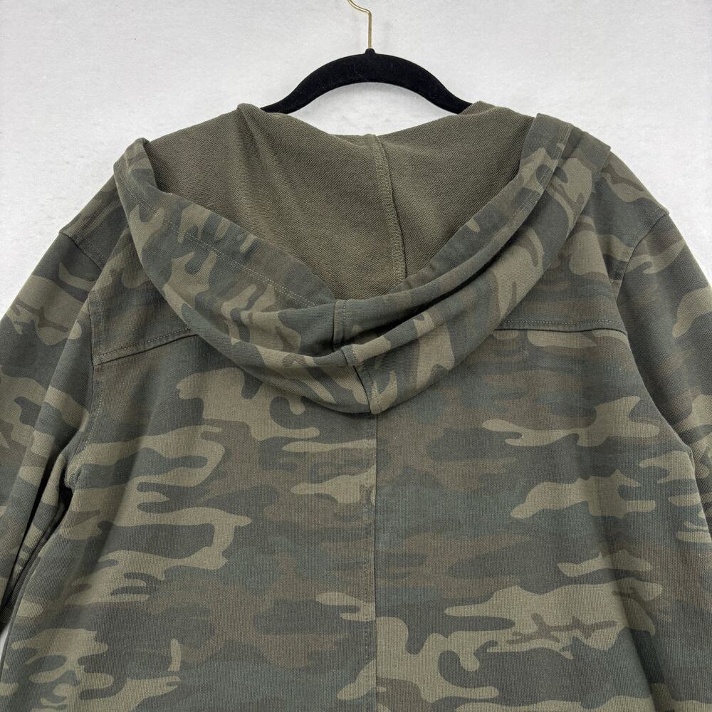 Sanctuary Hooded Jacket Size M Olive Green Camo Full Zip Ruffle Sleeve Hoodie - Picture 10 of 14